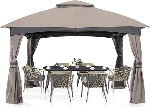 Outdoor Patio Gazebo for Garden with Upgrade Steel Frame and Netting