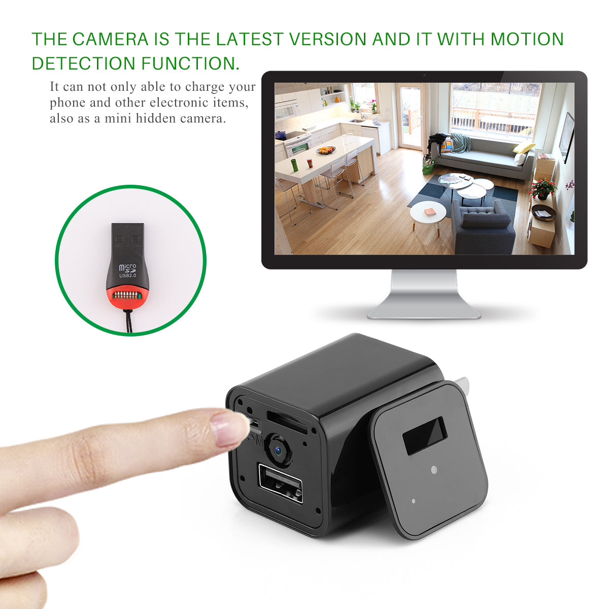 HD 1080P Hidden Camera USB Charger Home Security