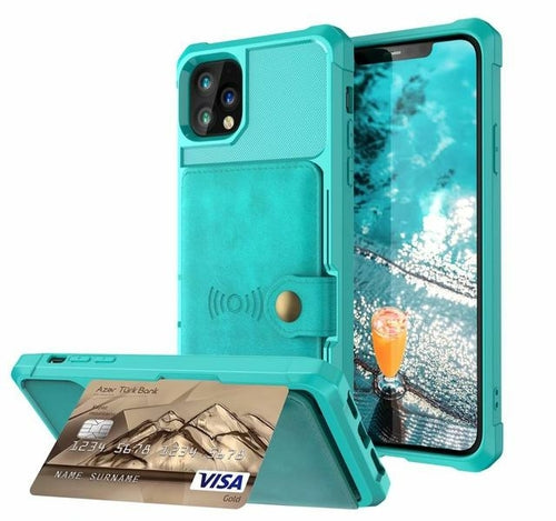 360 Protection Magnetic Leather Wallet Armor Case for iPhone